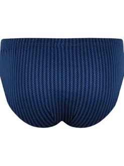 Slip en coton bleu marine à motifs chevrons et une coupe fermée