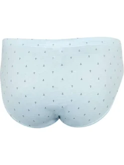 Slip en coton ciel pourvu de motifs imprimés et d'une taille élastiquée
