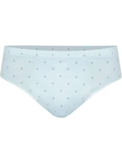 Slip en coton ciel pourvu de motifs imprimés et d'une taille élastiquée