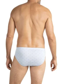Slip en coton ciel pourvu de motifs imprimés et d'une taille élastiquée