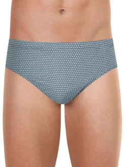 Slip en coton gris avec un imprimé géométrique et une coupe fermée