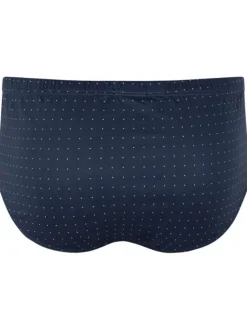 Slip en coton marine avec un imprimé à pois et une coupe ouverte