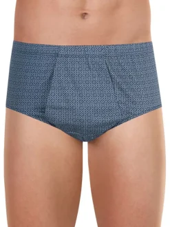 Slip en coton marine imprimé avec une coupe fermée et une taille élastiquée
