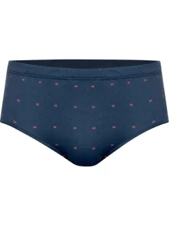 Slip en coton marine à motifs pourvu d'une taille élastiquée