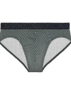Slip marine imprimé géométrique à coupe fermée et ceinture élastiquée