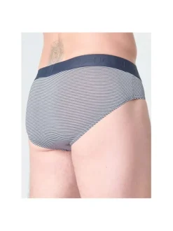 Slip Simon marine rayé avec ceinture élastiquée