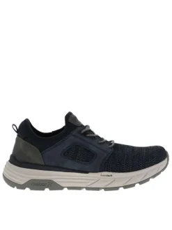 Sneakers bleu marine avec un talon plat et fermeture à slip-on