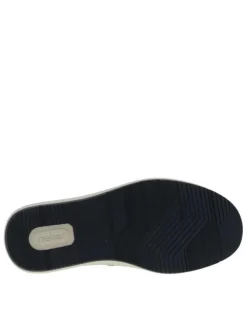 Sneakers bleu marine à talon plat avec des lacets et un zip latéral