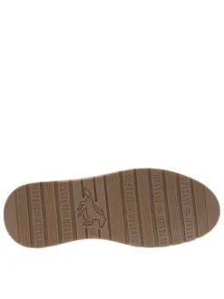 Sneakers bleu marine à talon plat avec des lacets et un zip latéral