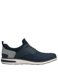Sneakers bleu marine à talon plat avec une fermeture slip-on bicolore