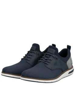Sneakers bleu marine à talon plat avec une fermeture slip-on bicolore