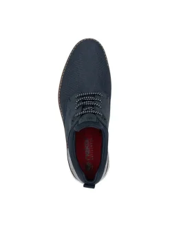 Sneakers bleu marine à talon plat avec une fermeture slip-on bicolore