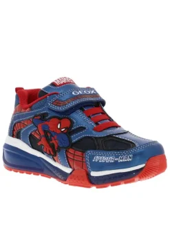 Sneakers bleu à semelle semi-compensée et à lacets élastiqués et bande auto-agrippante