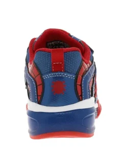 Sneakers bleu à semelle semi-compensée et à lacets élastiqués et bande auto-agrippante