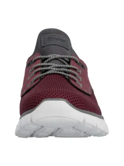 Sneakers bordeaux à talon plat avec une languette d'aisance à l'arrière