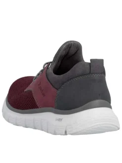 Sneakers bordeaux à talon plat avec une languette d'aisance à l'arrière