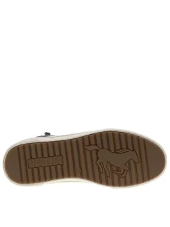 Sneakers brunes à talon plat avec des lacets et un zip latéral
