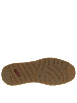 Sneakers cognac à semelle plate beige et à lacets plats bleu marine