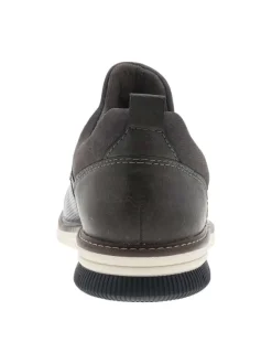 Sneakers en cuir anthracite à talon plat avec fermeture slip-on