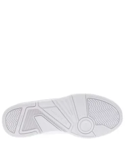 Sneakers en cuir blanc à semelle tennis à talon renforcé, col rembourré