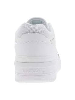 Sneakers en cuir blanc à semelle tennis à talon renforcé, col rembourré