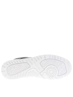 Sneakers en cuir bleu marine à lacets avec semelle à talon plat