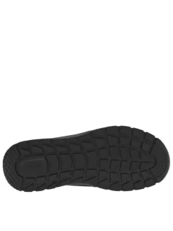 Sneakers en cuir noires à talon plat et à bandes auto-agrippantes