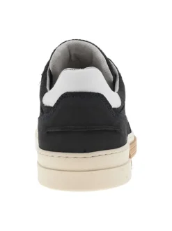 Sneakers en cuir nubuck bleu marine à semelle vulcanisée et lacets ronds