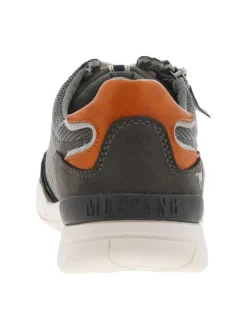 Sneakers grises anthracite à semelle plate et à lacets plats avec un zip