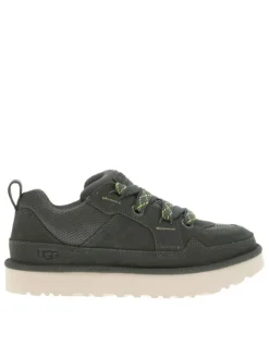 Sneakers kakis en daim larges à semelle plate et à lacets plats