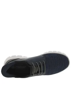 Sneakers marine à talon plat et à lacets élastiqués ronds avec bout chiné