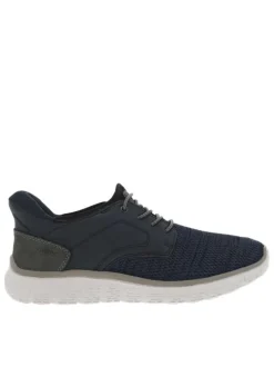 Sneakers marine à talon plat et à lacets élastiqués ronds avec bout chiné