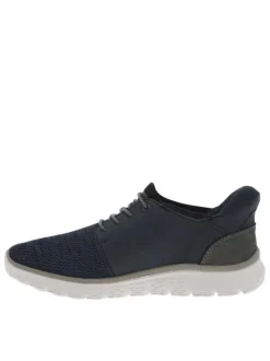 Sneakers marine à talon plat et à lacets élastiqués ronds avec bout chiné