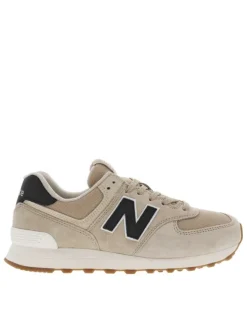 Sneakers multisport beige à talon plat et à lacets plats ton sur ton
