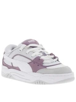 Sneakers multisport blanches et violettes à talon plat et à lacets