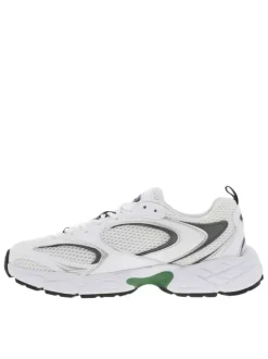 Sneakers multisport blanches à semelle multicolore plates et à lacets
