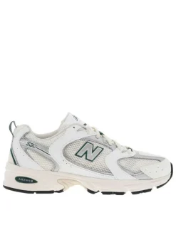Sneakers multisport blanches à talon plat et à lacets avec détails verts