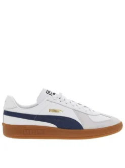Sneakers multisport en cuir de vachette bleu marine avec nom de la marque