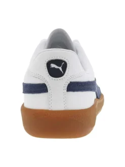 Sneakers multisport en cuir de vachette bleu marine avec nom de la marque