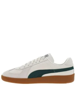 Sneakers multisport en cuir de vachette vertes à talon plat et à lacets plats
