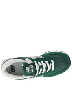 Sneakers multisport vertes et grises à talon plat et à lacets plats blancs