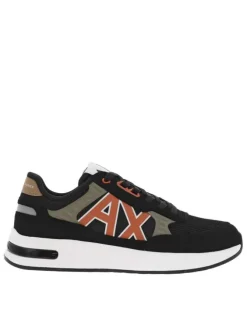Sneakers noires à doublure néoprène et semelle semi-compensée blanche