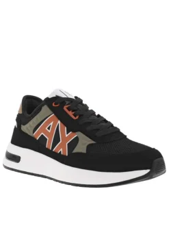 Sneakers noires à doublure néoprène et semelle semi-compensée blanche