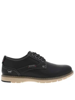 Sneakers noires en simili cuir avec logo de la marque en relief