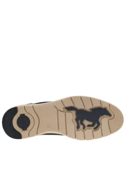 Sneakers noires en simili cuir avec logo de la marque en relief