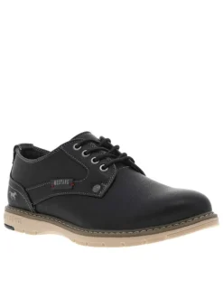 Sneakers noires en simili cuir avec logo de la marque en relief