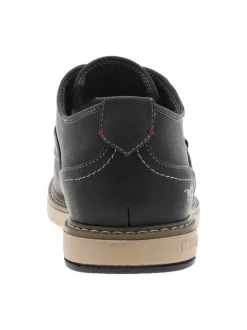 Sneakers noires en simili cuir avec logo de la marque en relief