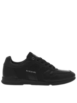 Sneakers noires à talon plat avec logos blancs et lacets plats
