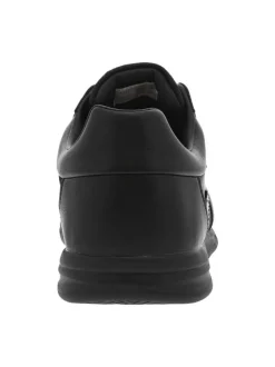 Sneakers noires à talon plat avec logos blancs et lacets plats