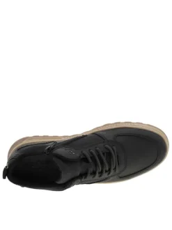 Sneakers noires à talon plat avec un zip et des lacets ronds